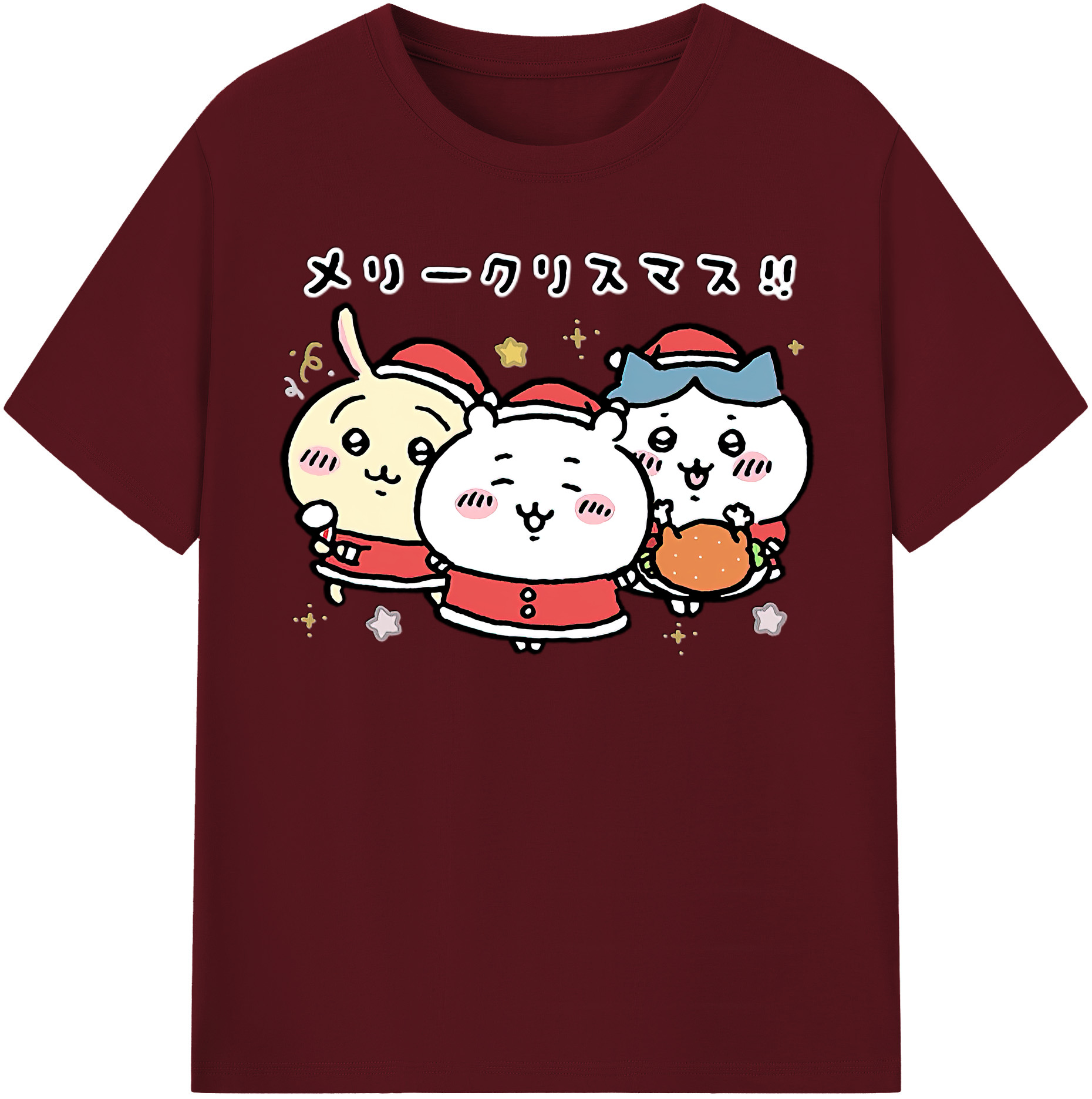 （画像用） ちいかわ ハチワレ Chii-kawa hachiware 綿100％半袖Tシャツ（フロントプリント）
